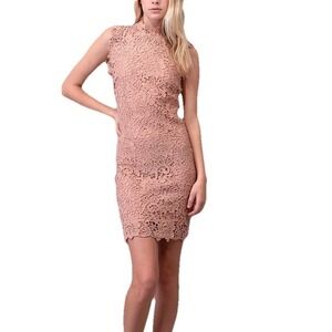 Hashtag Crochet Dress Blush Pink Size Medium Floral Bridal Party Cocktail New